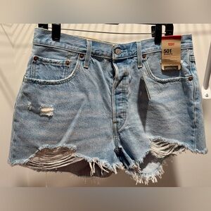NWT Levi's 501 Denim Distressed Shorts